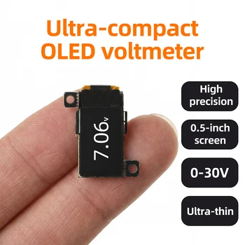 DC 0-30V Mini-Digital-Voltmeter, 0,5-Zoll-OLED-Display, hochpräzises 2/3-Draht-Spannungsmessgerät, 5 Hz/10 Hz