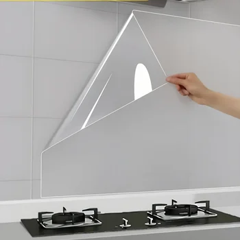 45cm Transparente Wasserfeste und Ölabweisende Statische Tapete Küchenherd-Antifouling-Aufkleber