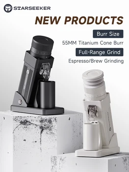 STARSEEKER E55Pro Elektrische Kaffeemühle 55 MM Titan Kegel Grat Stufenlose Einstellung Espresso Brauen
