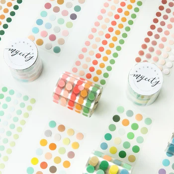 Yoofun 5*300 cm Farbe Punkte Dekorative Klebstoff Washi Tape Masking Tape DIY Scrapbooking Aufkleber Label
