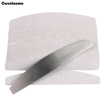 Ersatz-Schleifpapier-Nagelfeile mit Metallgriff, abnehmbarer Puffer, 100/180, doppelseitige (100 Stück)