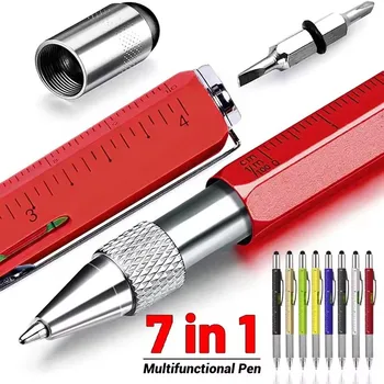 7-in-1-Multifunktionsstift, Touchscreen-Stylus, kapazitiver Stift mit Schraubendreher, Lineal, Nivelliergerät