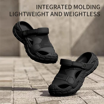 Herren Outdoor Sommer tragbare Clog-Schuhe rutschfeste atmungsaktive, geruchsabweisende, rutschfeste Sandalen