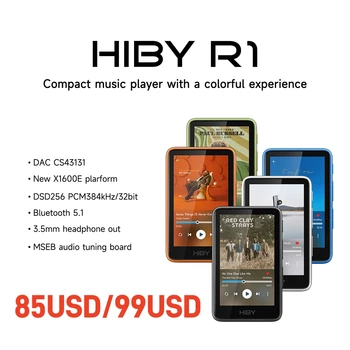 HiBy R1 HiFi Audio Musikplayer MP3 USB DAC WLAN Bluetooth 5.1 DSD256 PCM384kHz/32bit X1600E CS43131 MSEB