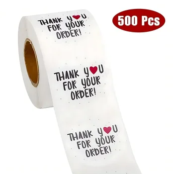 1 Rolle 500 Stück „Thank You For Your Oder“-Aufkleber, DIY Small Business Online Store, Shop, Verpackung