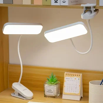 Clip-on-LED-USB-Lade-Schreibtischlampe für Studenten, Leselampe für Schlafsaal und Schlafzimmer, geeignet