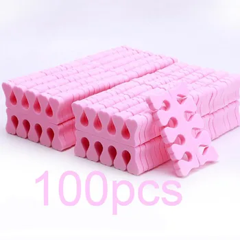 50 Paar weiche Zehentrenner für Finger und Füße, Nagelkunst-Werkzeuge, flexibles Herz-Design