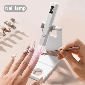 LED UV-Nagellampe mit Ständer Handgehaltenes UV-Licht mit LCD-Display für Gelnägel Wiederaufladbarer