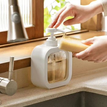 Seifenspenderflasche mit großer Kapazität, transparente, sichtbare Kunststoff-Pressflasche, geeignet