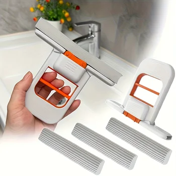 Selbst-Quetschen Desktop Mops Handheld Schwamm Mopp für Home Badezimmer Küche Faltbare Tabletop Wäscher Mini