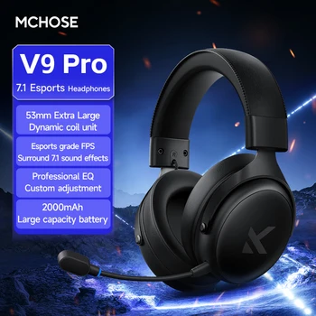 MCHOSE V9 Pro 2 Headset mit Mikrofon, Drei-Modus-Bluetooth, Kabellose Computer-PC-Gamer-Kopfhörer, Zubehör V9