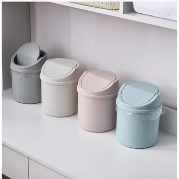 Mini-Desktop-Behälter, kleiner Mülleimer, Rohr mit Abdeckung, Schlafzimmer-Mülleimer, Mülleimer, Reinigen