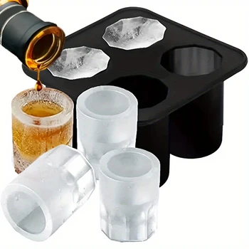Silikon Eiswürfel Form Vier Loch Presse Eis Block Maker Kreative Runde Tasse Form Eis Formen für Whiskey Bier
