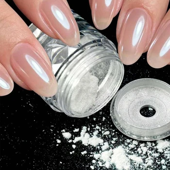 Chrom Nagel Pulver Eis Transparent Aurora Hochglanz Perle Regenbogen Farbe Pulver Metall Pigment Nail art