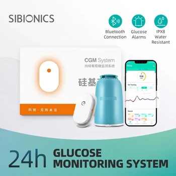 Sibionics Blutzuckermessgerät, 24-Stunden-Echtzeitüberwachung, fingerfreier Tester, Diabetes, Zucker, Sensor