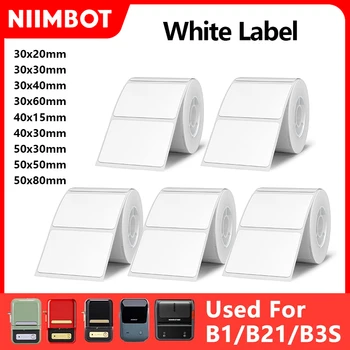 Niimbot 1 Rolle B1 Weißer Aufkleber Wasserdichtes Papier Klebeetikett Weiß Anti-Öl Für B1 B21 Mini Tragbares