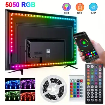 Smart Led Streifen Licht 5050 RGB USB 5V Bluetooth APP Fernbedienung Led Band Diode Flexible Band Lampe für TV