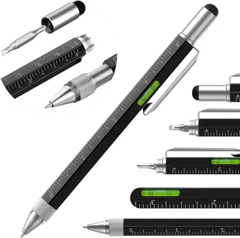 7-in-1-Multifunktionsstift, Touchscreen-Stylus, kapazitiver Stift mit Schraubendreher, Lineal, Nivelliergerät