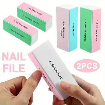 2er-Pack Nagelfeilen und Polierblöcke, professionelle Nagelkunstwerkzeuge zum Polieren aller Seiten der