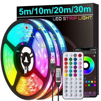 LED-Streifenlichter, Musik-Synchronisierung, LED-Leuchten für Zimmer mit APP-Steuerung, flexible