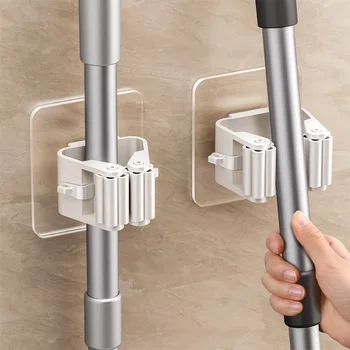 Mehrzweck haken selbst klebende Wandbehang Mop Rack Besen Kleiderbügel Haken Küche Bad Organisation Home
