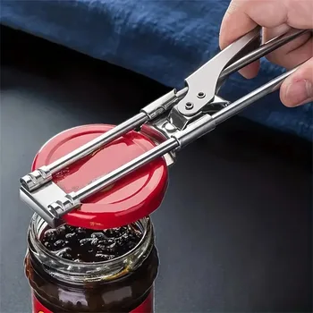 Einstellbare Multifunktions Flaschenöffner Edelstahl Deckel Off Jar Opener Arbeitssparende Schraube