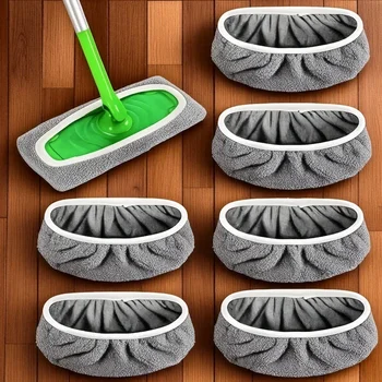 4 wiederverwendbare Wischpads mit hoher Wasseraufnahme und ultrafeinen Faser-Reinigungspads, die fest an die