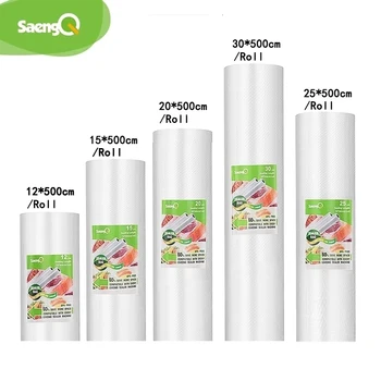 SaengQ Vakuumbeutel für Lebensmittel, Vakuumiergerät, Lebensmittel frisch, lang haltend, 12 + 15 + 20 + 25