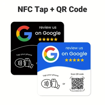 NFC 215-Quadrat programmierbar für Google Review Card NFC-Stationstabelle 13,56 MHz QR-Code bearbeitbare
