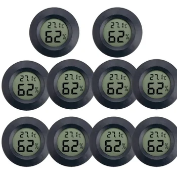 Mini-Hygrometer-Thermometer, Fahrenheit- oder Celsius-Messgerät, digitaler LCD-Monitor, runder
