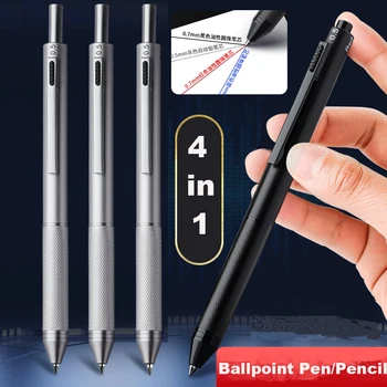 Multifunktionaler 4-Farben-in-One-Stift mit Schwerkrafterkennung, Metall-Kugelschreiber/Druckbleistift