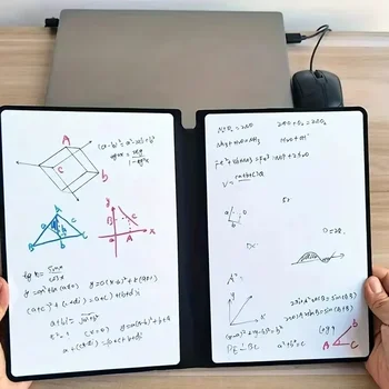A5 wiederverwendbares Whiteboard-Notizbuch-Set mit Whiteboard-Stift, Löschtuch, Leder, Notizblock