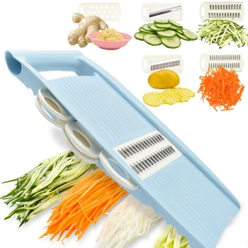 5-in-1-Mandolinschneider für die Küche, Gemüseschneider, Kartoffelchips mit mehreren Klingen, Gemüseschneider