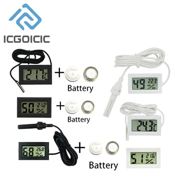 Mini-LCD-Digitalthermometer mit wasserdichter Sonde für Gefrierschrank, Kühlschrank, drinnen und draußen