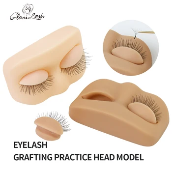 GLAMLASH Mini Lash Flat Model Head Übungs-Wimpernverlängerungs-Trainingskopf mit abnehmbaren