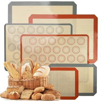 1 x Silikon-Backmatte für den Ofen, dünn, 0,4 mm, wiederverwendbar, antihaftbeschichtet, hitzebeständig