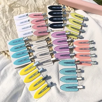 Keine Biegung Nahtlose Haar Clips Seite Pony Haarspange Make-Up Waschen Gesicht Zubehör Frauen (4 Stück)