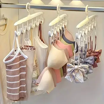 Drehbarer Kleiderbügel mit 12 Haken - platzsparender Schrank-Organizer für Krawatten, Gürtel, Unterwäsche