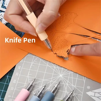 1 + 4PCS/5PCS Stift Messer Mini Drücken Gravur Stift Ins Mini Konto Aufkleber Kunst Messer papier Kunst Messer