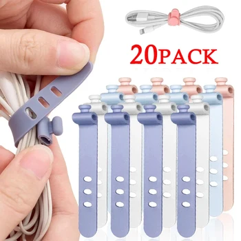 Kabelbinder Kabel Organizer Management Silikon Draht Halter Riemen Zip Clips Wiederverwendbare Krawatte Wraps