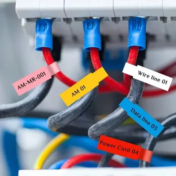 Selbstklebende Kabeletiketten, bunte wasserdichte Drahtmarkierungsbinder, Laserdrucker-Aufkleber