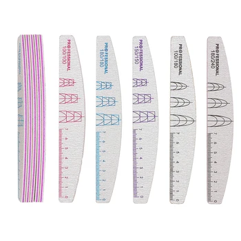 Doppelseitiges Nagelfeilen-Set mit Skala Graues Schleifpapier Nagelstylist-Zubehör Maniküre-Produkte