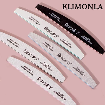 Klimonla Nagelfeilen, langlebige, Nagelfeilen für Nägel, Maniküre, Salonbedarf, Set 80/100/150/180/240 Körnung