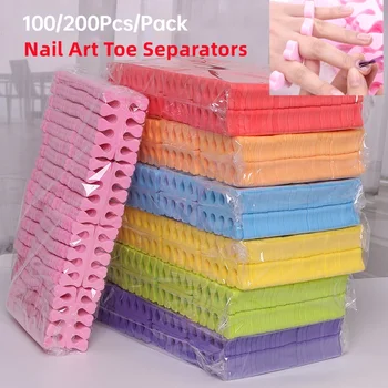 100.200 teile/paket Nail art Zehenspreizer Finger Füße Schwamm Weiche UV Gel Polnisch Schönheit Werkzeuge
