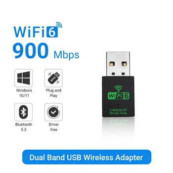 Bluetooth 5.3 AX900 Wifi 6 Adapter Mini USB WIFI 6 Dongle Netzwerkkarte 2,4 GHz Cle Wi-Fi Lan Adapter Treiber