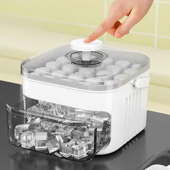 50-Würfel-Eismaschine mit einfacher Druckkappe, doppelschichtiger Eiswürfelbereiter, Kühlschrank