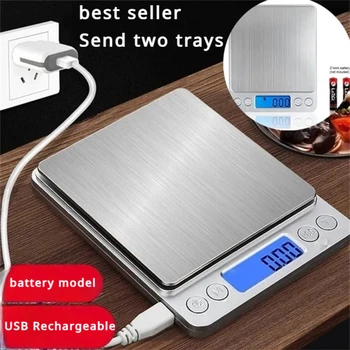 Digitale Küchenwaage Mini Pocket Edelstahl Präzision Schmuck Elektronische Waage Gewicht Gold Gramm 0,1/3000g
