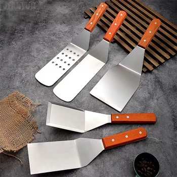 Edelstahl-Spatel und Grillschaber, antihaftbeschichtet, langlebig, Grill- und Kochutensilien, Pizzaschaufel