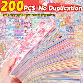 Niedliche Aufkleber, Goo-Karten, Kawaii-Cartoon-Laser-Aufkleber, kein Duplikat, für Tagebuch, DIY, Schule