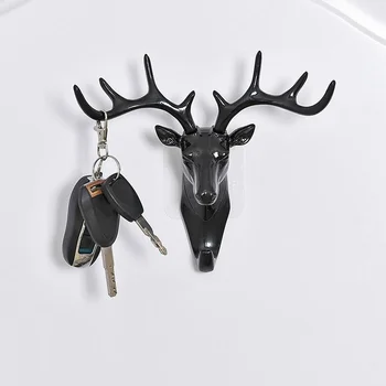 Wandhaken zum Aufhängen, Vintage-Stil, Hirschkopf, Geweih zum Aufhängen von Kleidung, Mütze, Schal, Schlüssel